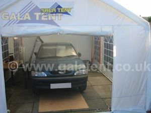 Gala Tent Used as a temporary workshop for a car