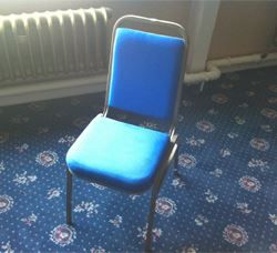 Used Banquet Chairs Blue Pad Gold Frame