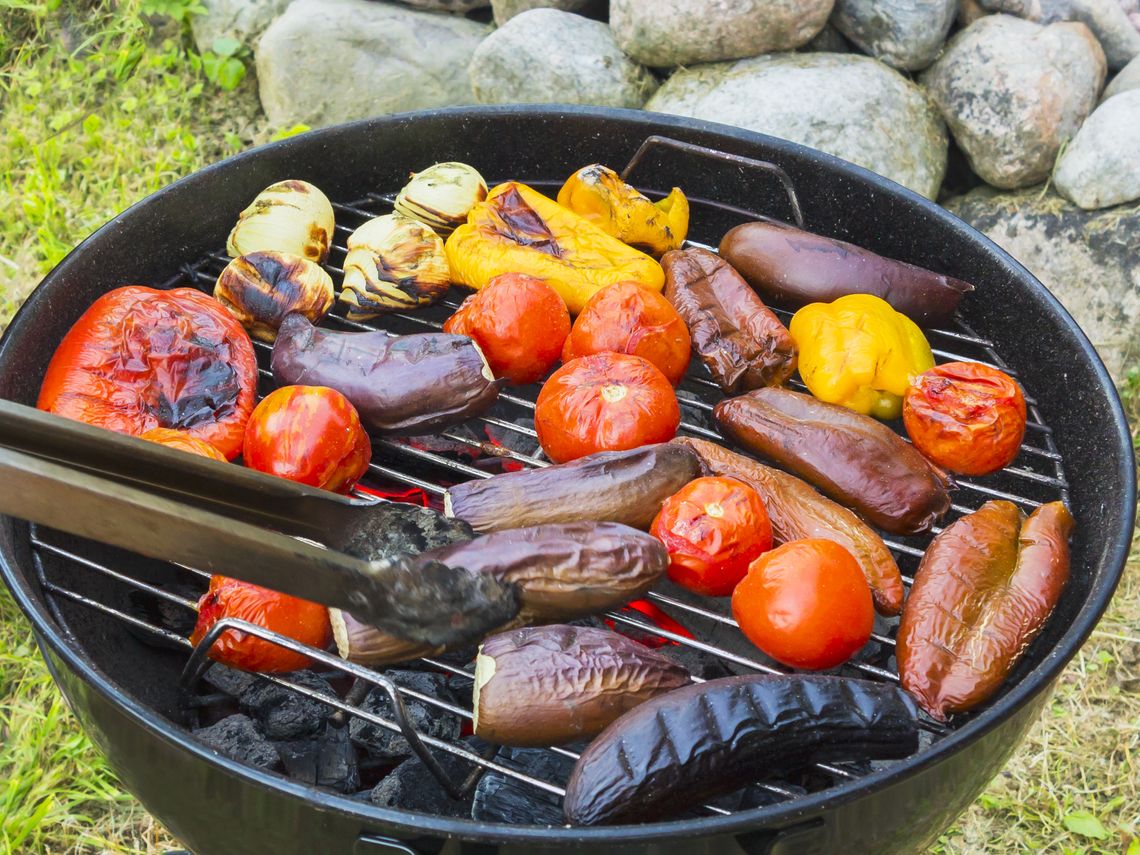 Vegetables on a barbecue grill