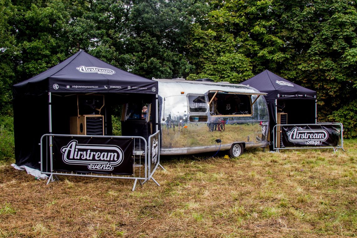 Two custom printed gazebos for festival caterers