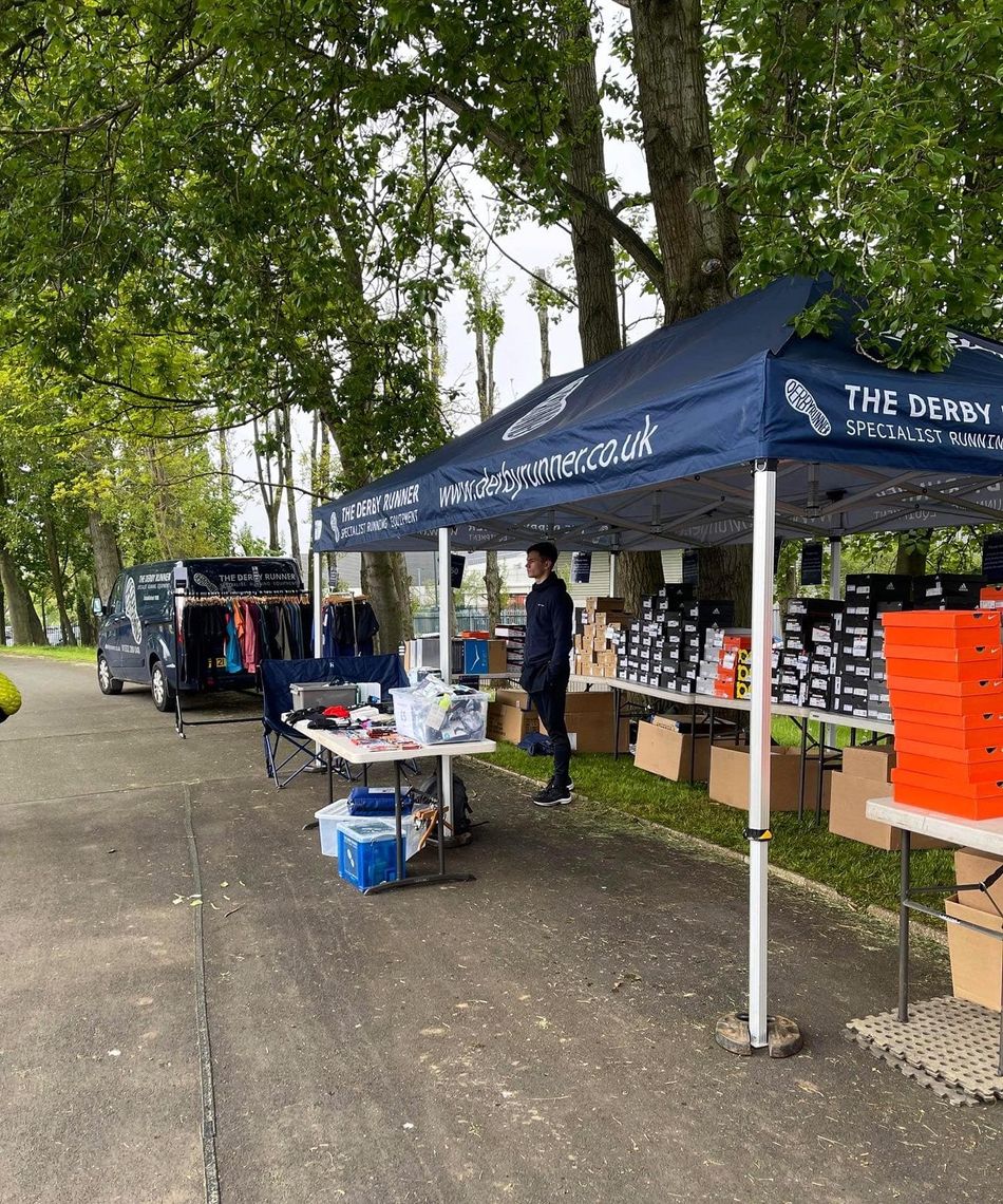 A printed gazebo for a sports stall