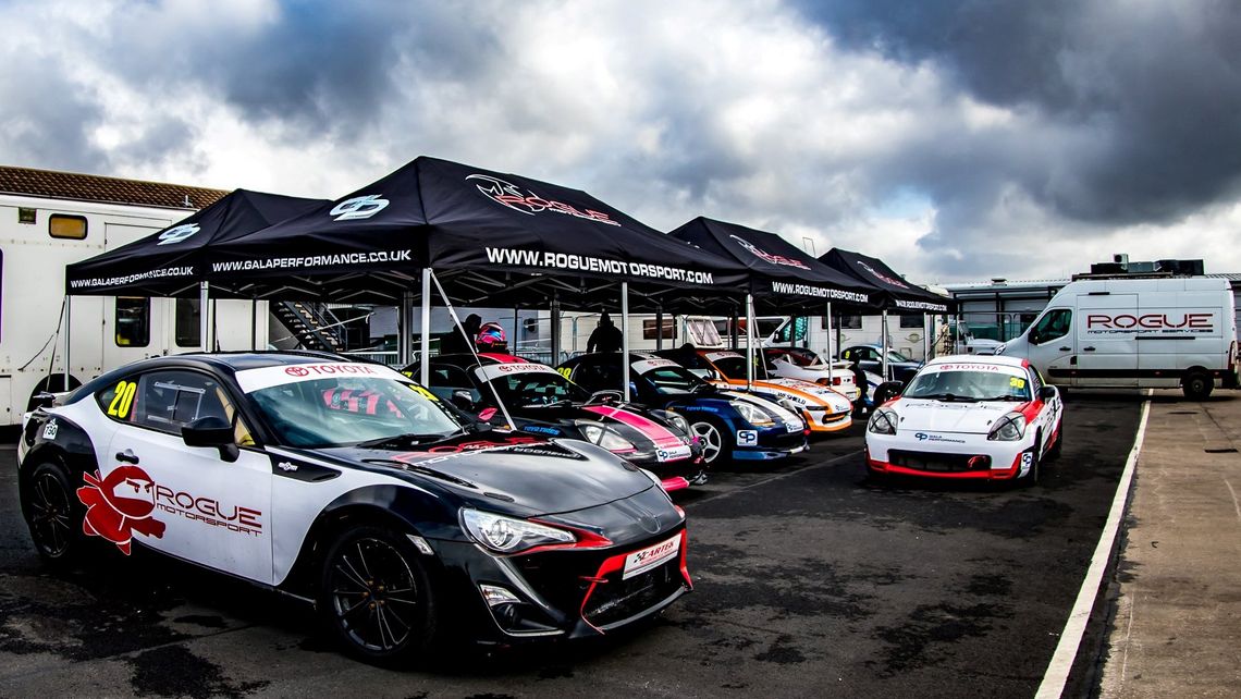Printed motorsport gazebos at Donnington