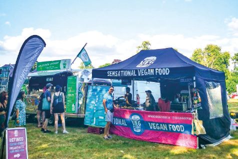A printed gazebo for a vegan streetfood stall