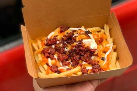 Loaded chips street food with chilli