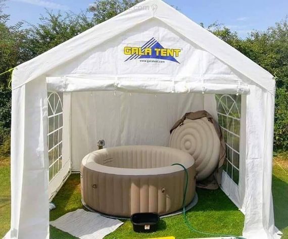 hot tub marquee A marquee covering an outdoor pool