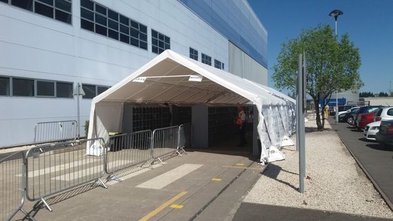 large marquee hire A Gala Tent Marquee serving as a cover for a covid test checkpoint