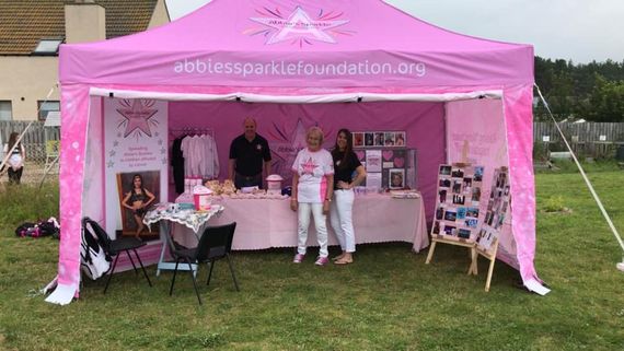 printed charity gazebo 1 A custom printed business gazebo set up outside
