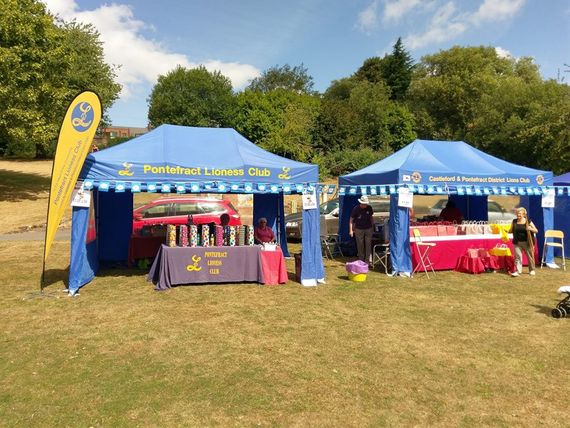 printed lions club charity gazebo 6 A custom printed business gazebo set up outside