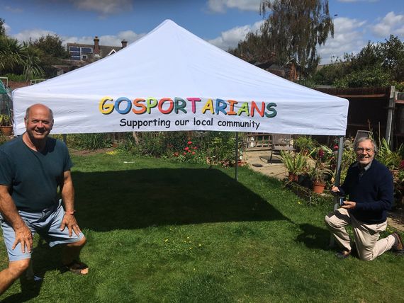 printed white charity gazebo A custom printed white gazebo for a charity