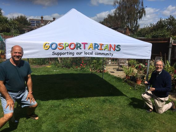 printed white charity gazebo