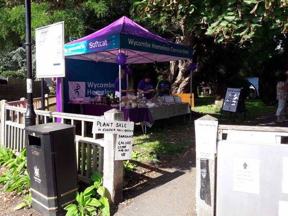 purple charity gazebo branded