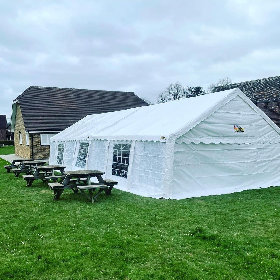 A gala tent marquee beer garden