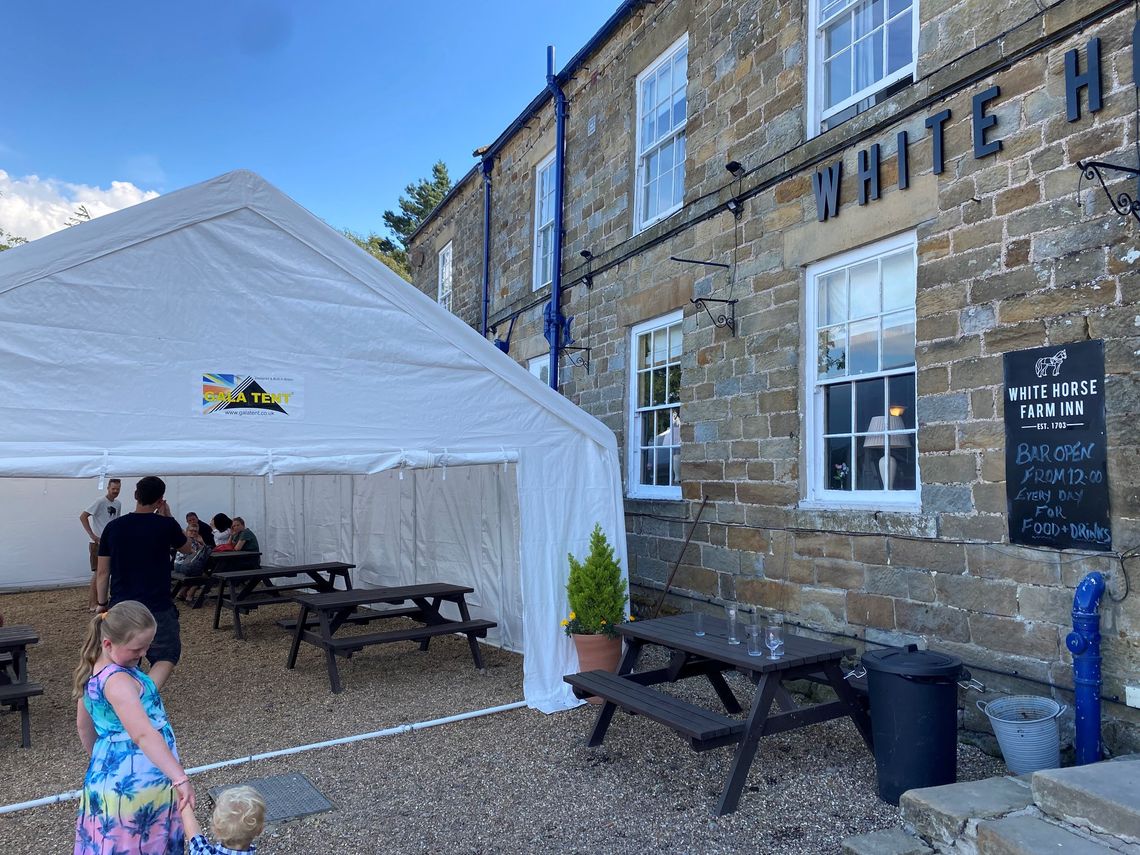 A gala tent marquee beer garden