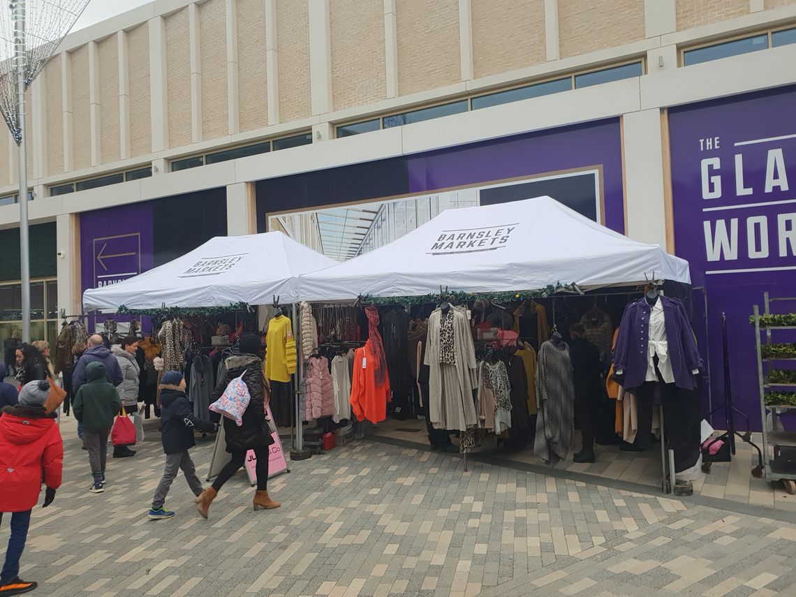 Barnsley white gazebo market stalls