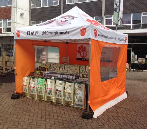 printed trading gazebo orange