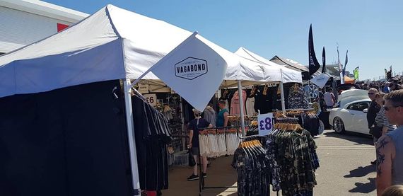 white clothing stall gazebo