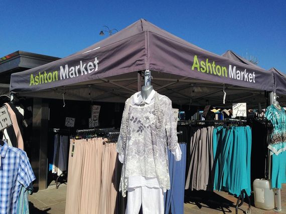 Custom printed market gazebo for Ashton Market
