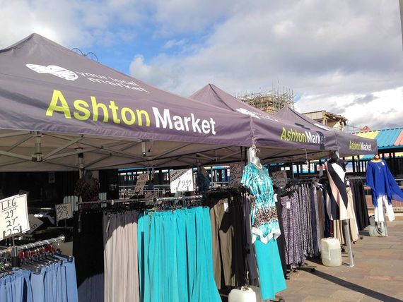 Custom printed market gazebo for Ashton Market
