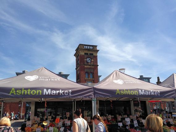 Custom printed market gazebo for Ashton Market
