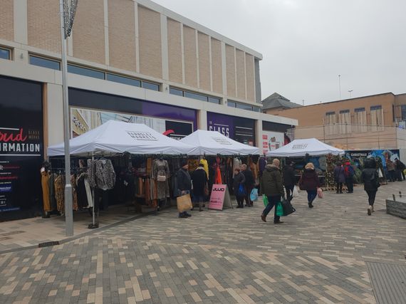 Custom printed market gazebo for Barnsley Market