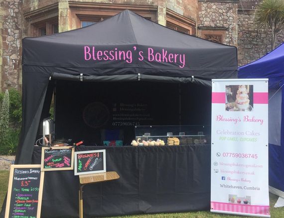 bakery gazebo A gazebo with custom printed branding for a catering vendor