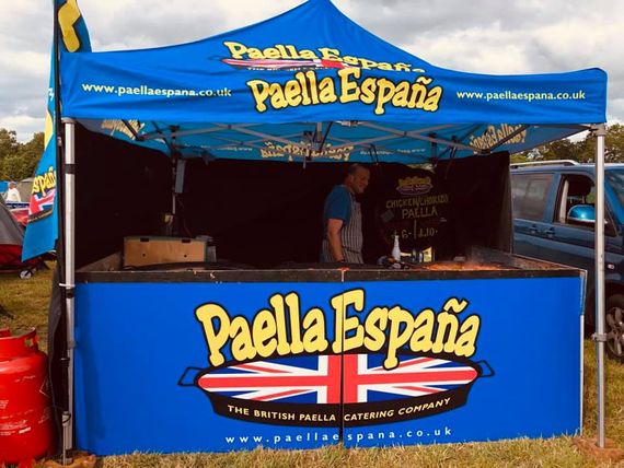 bright blue paella gazebo