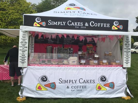 coffe and cakes gazebo A gazebo with custom printed branding for a catering vendor