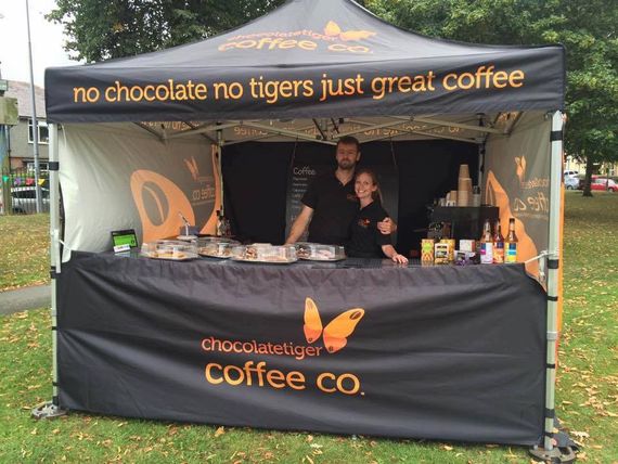 coffee gazebo 1 A gazebo with custom printed branding for a catering vendor