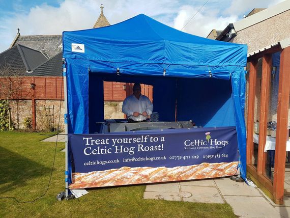 hog roast gazebo 4 A gazebo with custom printed branding for a catering vendor