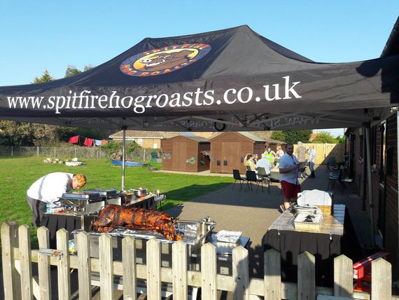 hog roast gazebo 6 A gazebo with custom printed branding for a catering vendor
