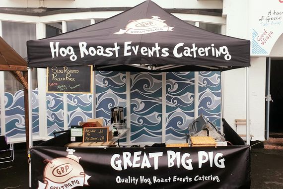 hog roast street food gazebo A gazebo with custom printed branding for a streetfood vendor