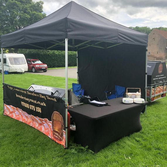 humber hog roast streetfood gazebo A gazebo with custom printed branding for a streetfood vendor