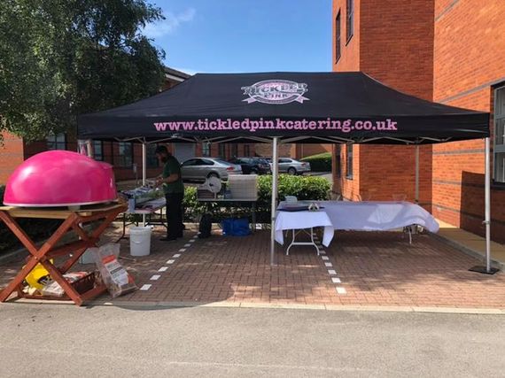 large printed catering gazebo A gazebo with custom printed branding for a streetfood vendor