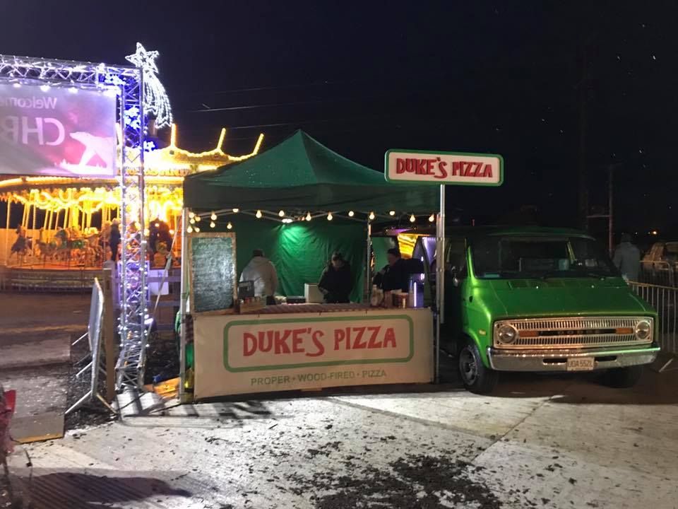 A gazebo with custom printed branding for a streetfood vendor