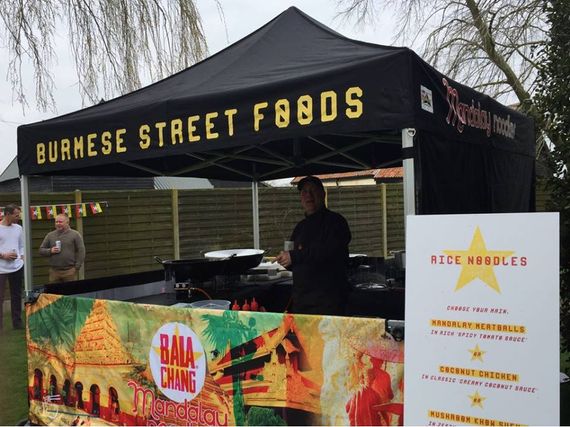 printed street food gazebo burmese A gazebo with custom printed branding for a streetfood vendor