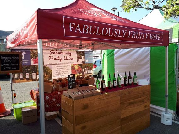 printed wine seller trading gazebo A gazebo with custom printed branding for a streetfood vendor