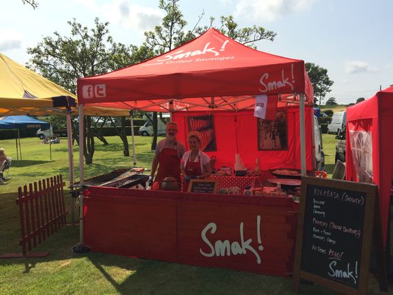 red street food gazebo A gazebo with custom printed branding for a streetfood vendor