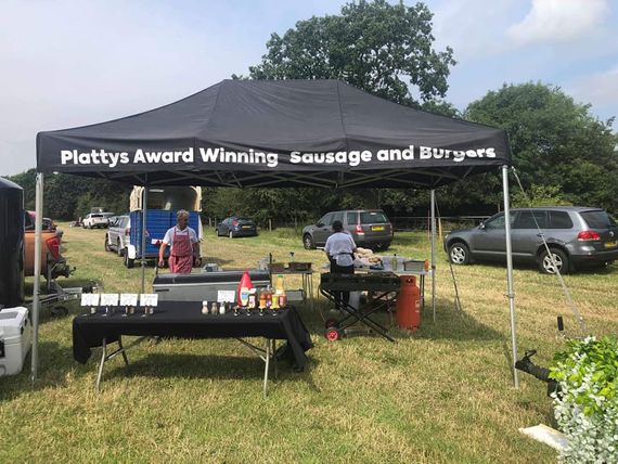sausages street food gazebo A gazebo with custom printed branding for a streetfood vendor