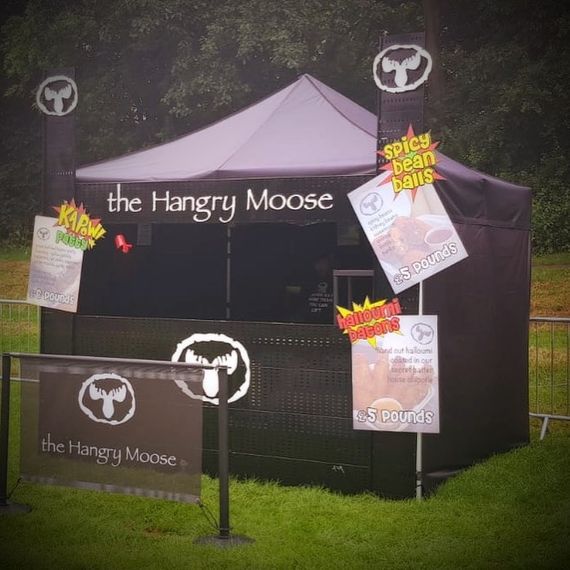 street food black gazebo A gazebo with custom printed branding for a streetfood vendor
