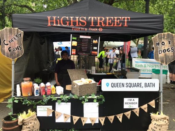 streetfood gazebo black and orange A gazebo with custom printed branding for a streetfood vendor