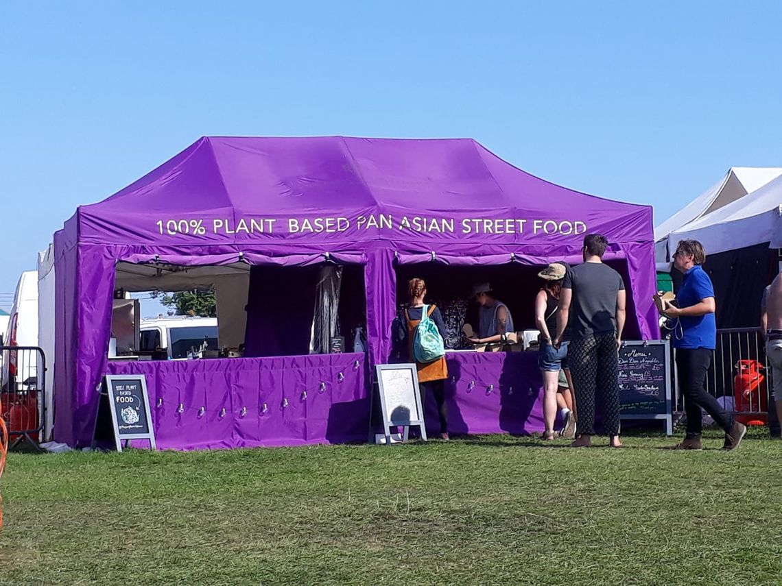 Purple printed streetfood gazebo