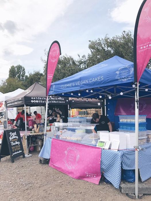 vegan cake gazebo A printed gazebo, banner and feather flags for a vegan cake company