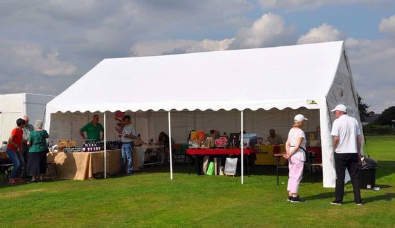 A medium sized marquee at a country fair