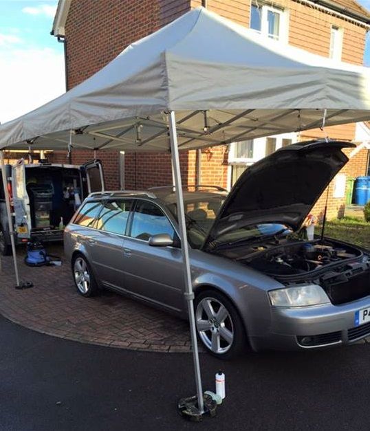 Gala Shade Pop Up Gazebo sheltering a car on a driveway