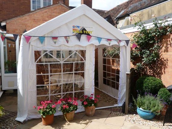 A Gala Tent Marquee in a residential garden