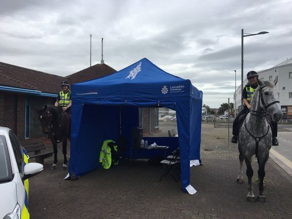 printed blue police gazebo 1 A printed gazebo for the police