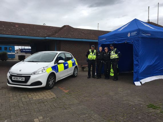 printed blue police gazebo 2