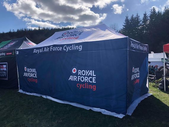Printed gazebo for Royal Airforce Cycling