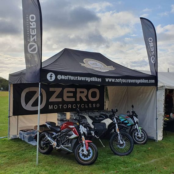 motorbikes in gazebo