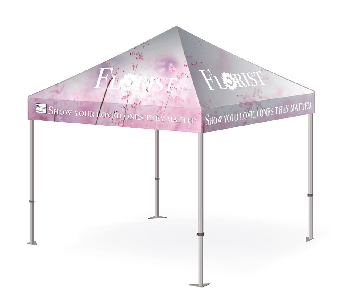 Custom concept for a printed gazebo for a florist business